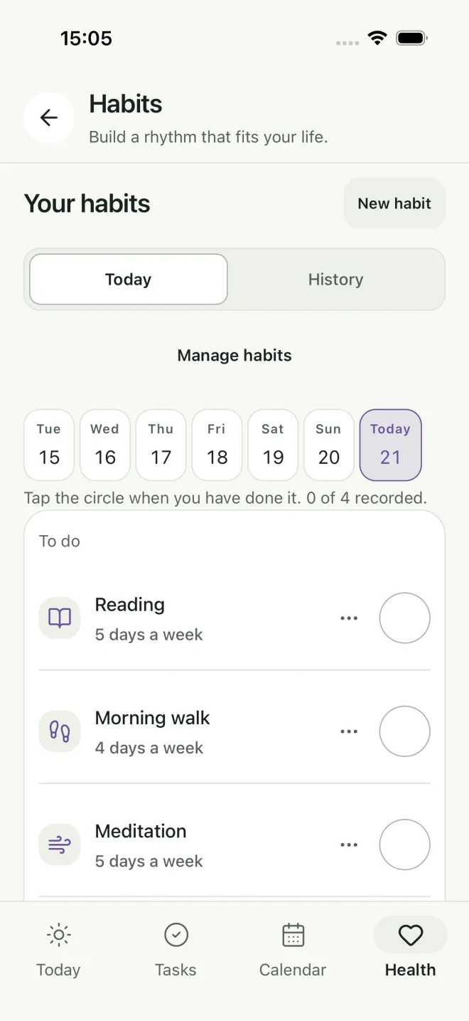 عادات الأسبوع